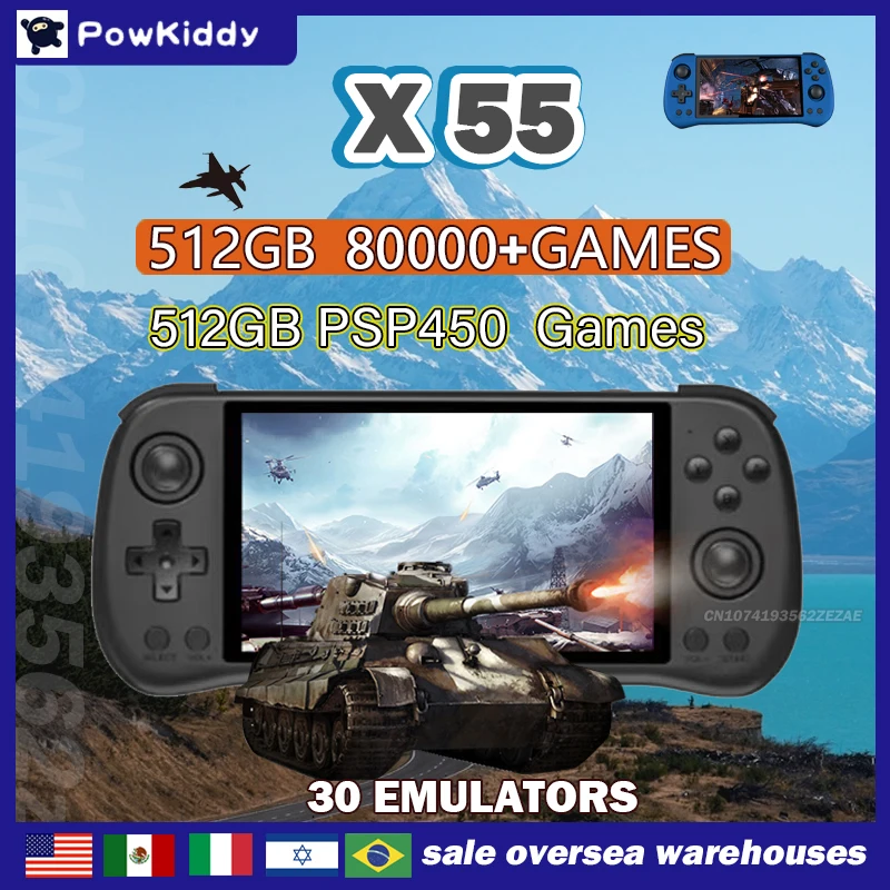 80000 게임 512G POWKIDDY X55 5.5 - Retro Gaming Mobile 리뷰 및 가격