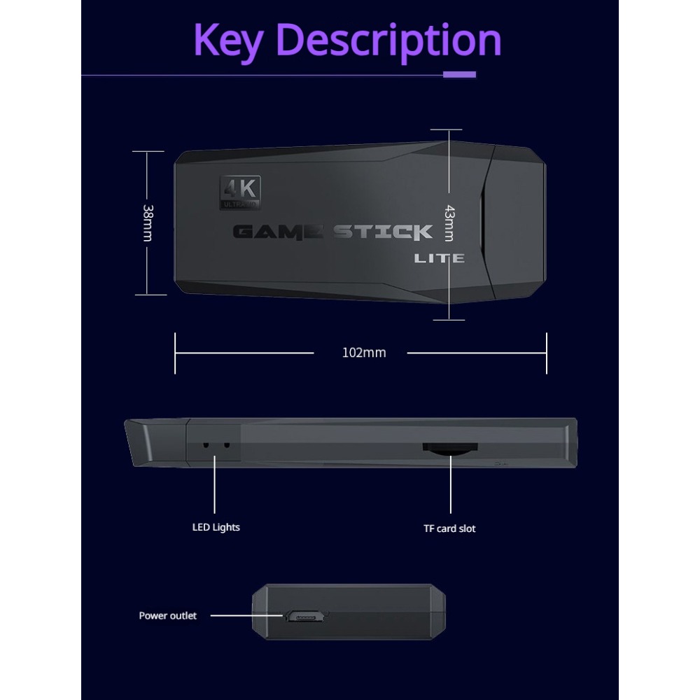휴대용 4K 레트로 게임 스틱 콘솔, 2개의 무선 컨트 - Retro Gaming Mobile 리뷰 및 가격