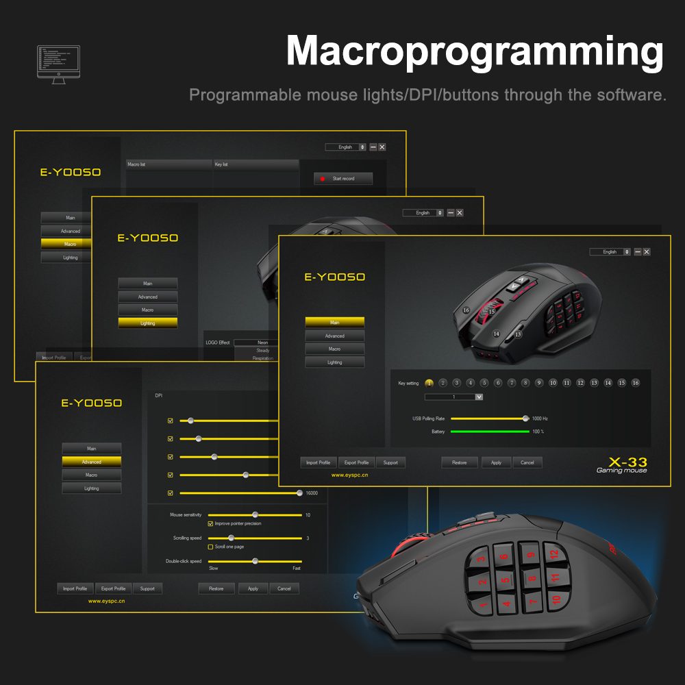 E-YOOSO X-33 RGB USB 2.4G 무선 게 - Mouse Gaming Retro 리뷰 및 가격